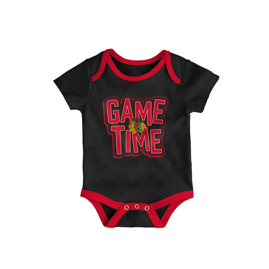NHL GAME TIME SS CREEPER CHICAGO BLACKHAWKS BLACK BABY DETSKÉ BODY